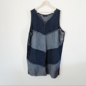 Vintage Y2K Patchwork Denim Overall Dress